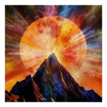Art de lune de montagne abstraite