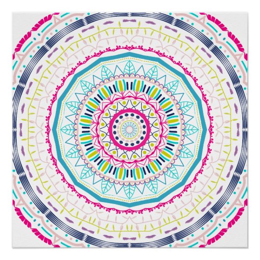 Poster Art de mandala coloré vibrant (Devant)