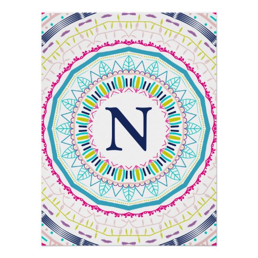 Poster Art de mandala coloré vibrant (Devant)