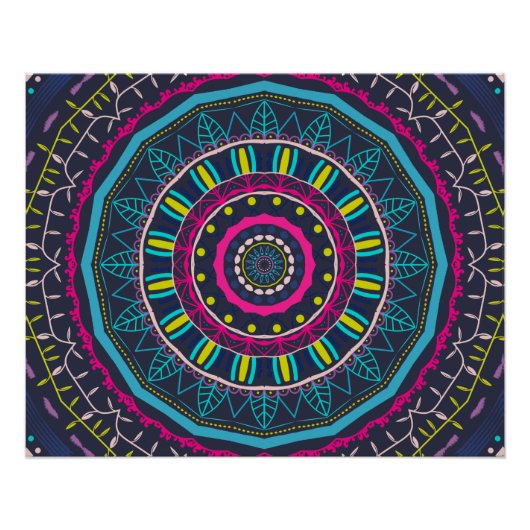 Poster Art de mandala coloré vibrant (Devant)