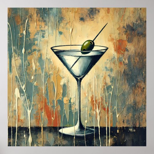 Poster Art de Martini en techniques mixtes du milieu du s (Devant)