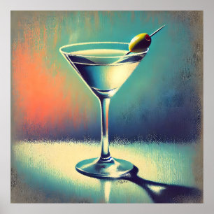 Poster Art de Martini Mid Century J'adore le Blues