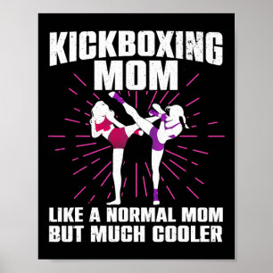 Poster Art de mère de kickboxing pour mère femmes kickbox