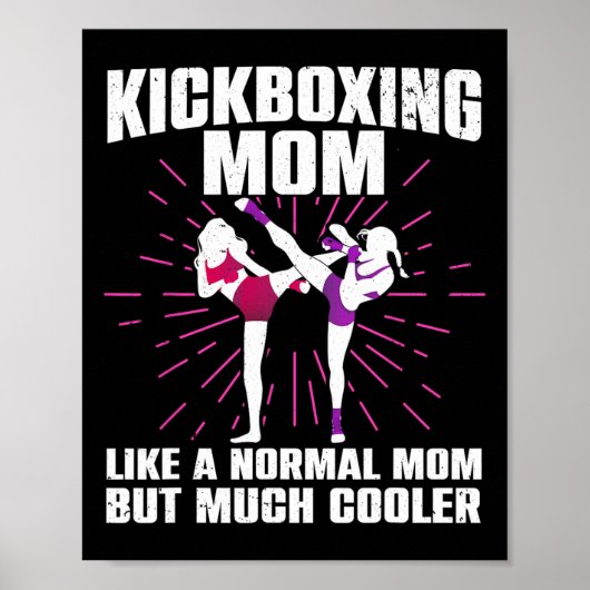 Poster Art de mère de kickboxing pour mère femmes kickbox (Devant)