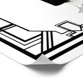 Poster Art de mode vintage noir et blanc (Coin)