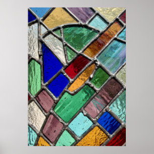 Poster Art de motif de mosaïque de verre coloré