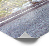 Poster Art de notation blanc de camion et de route de (Coin)