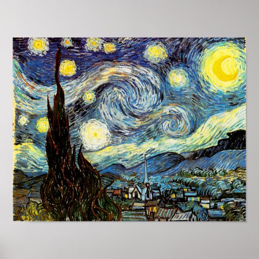 Poster Art de nuit Van Gogh Starry (Devant)