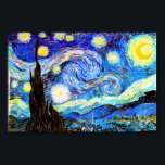Poster Art de nuit Van Gogh Starry<br><div class="desc">Starry Night, art de Vincent van Gogh.</div>