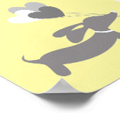 Poster Art de nurserie de chien de Vienne jaune genre neu (Coin)