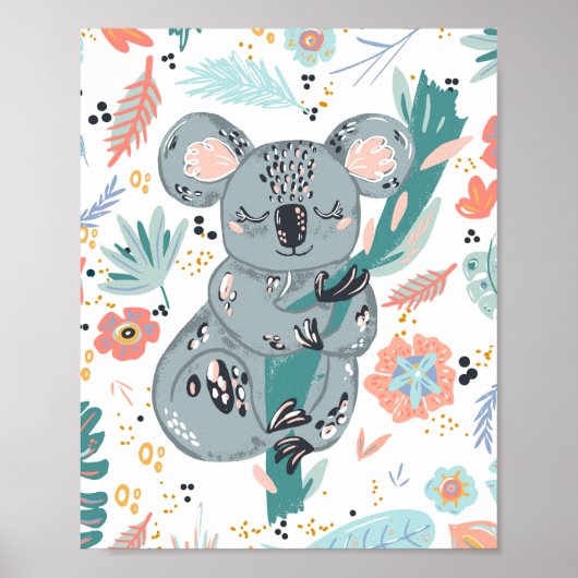 Poster Art de nurserie de koala mignon (Devant)