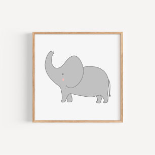 Poster Art de nurserie éléphant moderne et minimaliste