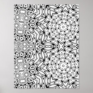 Poster Art de page de coloriage à motif de rayure de mand