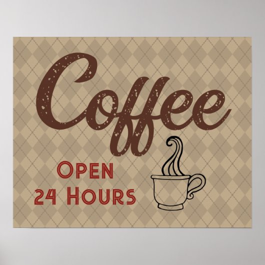 Poster Art de panneau de salon de café rétro (Devant)