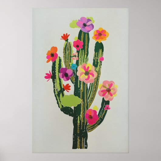 Poster Art de paroi imprimable de cactus fleuri de printe (Devant)