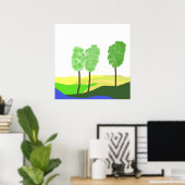 Poster art de paysage abstrait (Bureau à domicile)