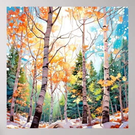 Poster Art de paysage forestier calme (Devant)