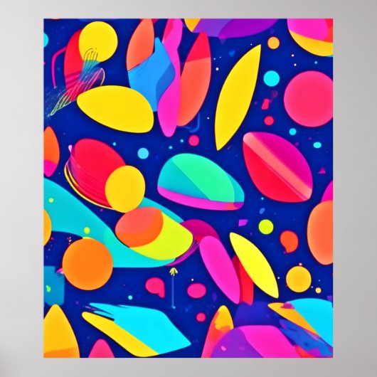 Poster Art de paysages de formes vibrants (Devant)