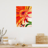 Poster Art de peinture à l'aquarelle de fleurs de Gerbera (Cuisine)