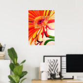 Poster Art de peinture à l'aquarelle de fleurs de Gerbera (Bureau à domicile)