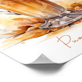 Poster Art de peinture citrouille à l'aquarelle épice (Coin)