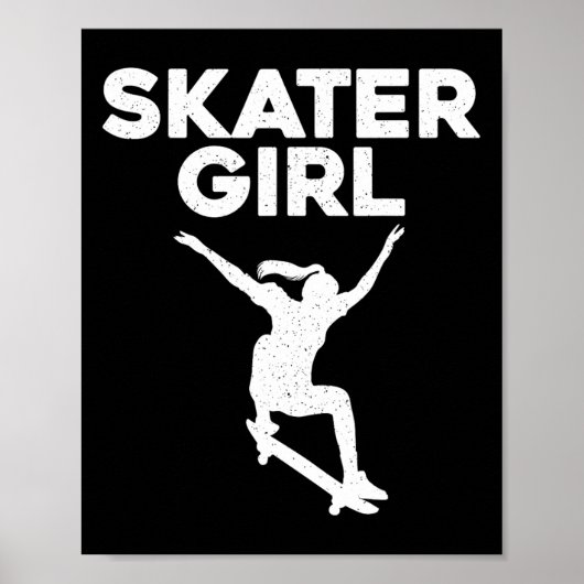 Poster Art de planche à roulettes cool pour adolescentes (Devant)
