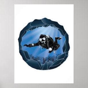 Poster Art de plongée sous-marine - Plongée sous-marine