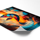 Poster Art de poisson abstrait - Conception géométrique d (Coin)