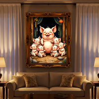 Art de porc – Mère et porcelets