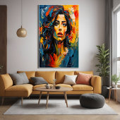 Poster Art de portrait expressionniste radieux