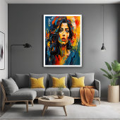 Poster Art de portrait expressionniste radieux