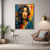 Poster Art de portrait expressionniste radieux