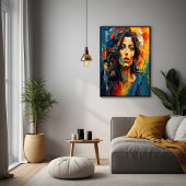 Poster Art de portrait expressionniste radieux
