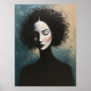 Poster Art de portrait féminin élégant moderne