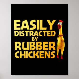 Poster Art de poulet en caoutchouc drôle pour hommes femm