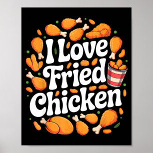 Poster Art de poulet frit drôle pour hommes femmes enfant
