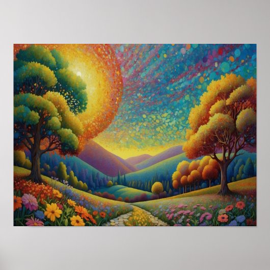 Poster Art de prairie coloré (Devant)