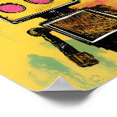 Poster Art de robot de graffiti abstrait Grille Couleurs (Coin)