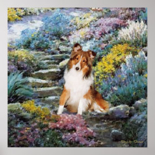 Poster Art de Sheltie où l'amour se développe