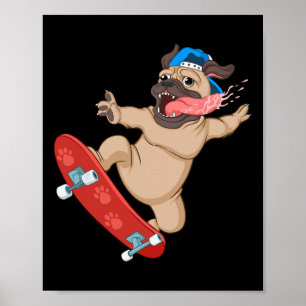 Poster Art de skateboard drôle pour garçons hommes skate