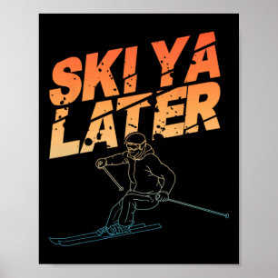 Poster Art de ski pour hommes femmes planche à neige ski