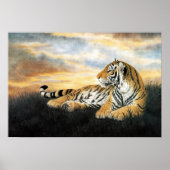 Poster Art de style chinois classique, Tigre rectangle (Devant)
