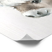 Poster Art de style ferme avec âne floral aquarelle (Coin)