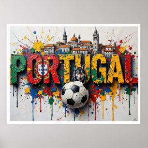 Poster Art de style peinture à l'huile de la cité du foot