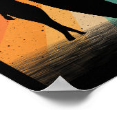Poster Art de surfeur pour femmes filles planche de surf (Coin)