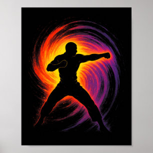 Poster Art de Taekwondo - Coup de pied d'arts martiaux co