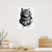 Poster Art de tatouage de chat astronaute (Cuisine)