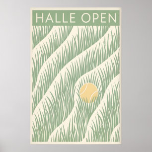 Poster Art de tennis ouvert de Halle Sportif Court d'herb