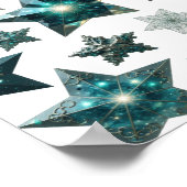 Poster Art de texte 3D étoiles bleues argent tendance (Coin)