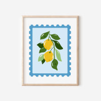 Art de timbre-poste de citron Coquette méditerrané
